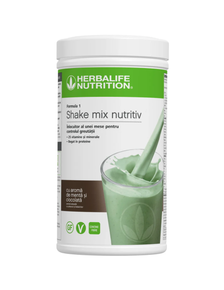 Formula 1 Shake Mix Nutritiv cu aromă de Mentă și Ciocolată 550g