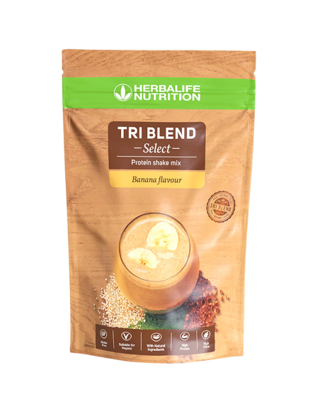 Tri Blend Select Shake Mix Proteic Vegan cu aromă de Banană – 600g